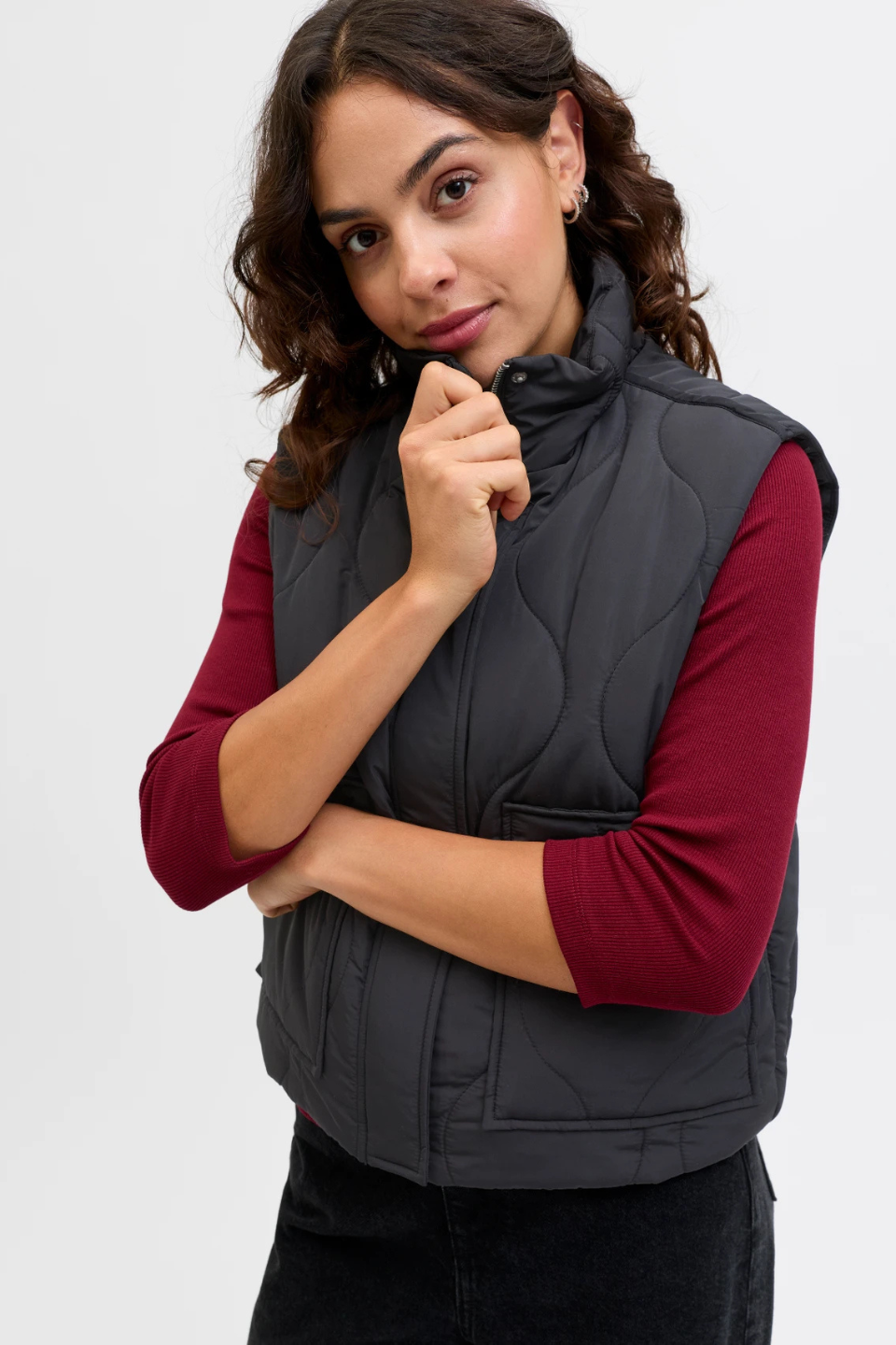 High stand-up collar Vest