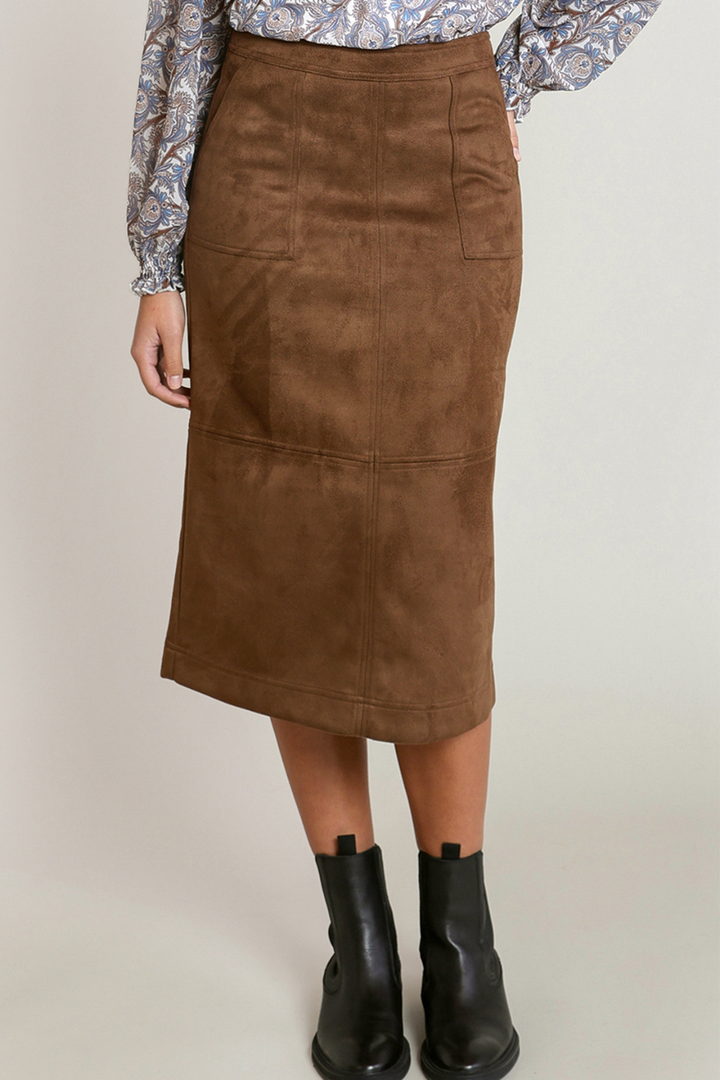 Dex Addie Suede Midi Skirt