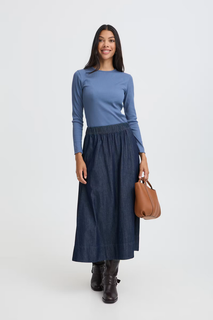 b.young Tone Ribbed Long-Sleeve Top