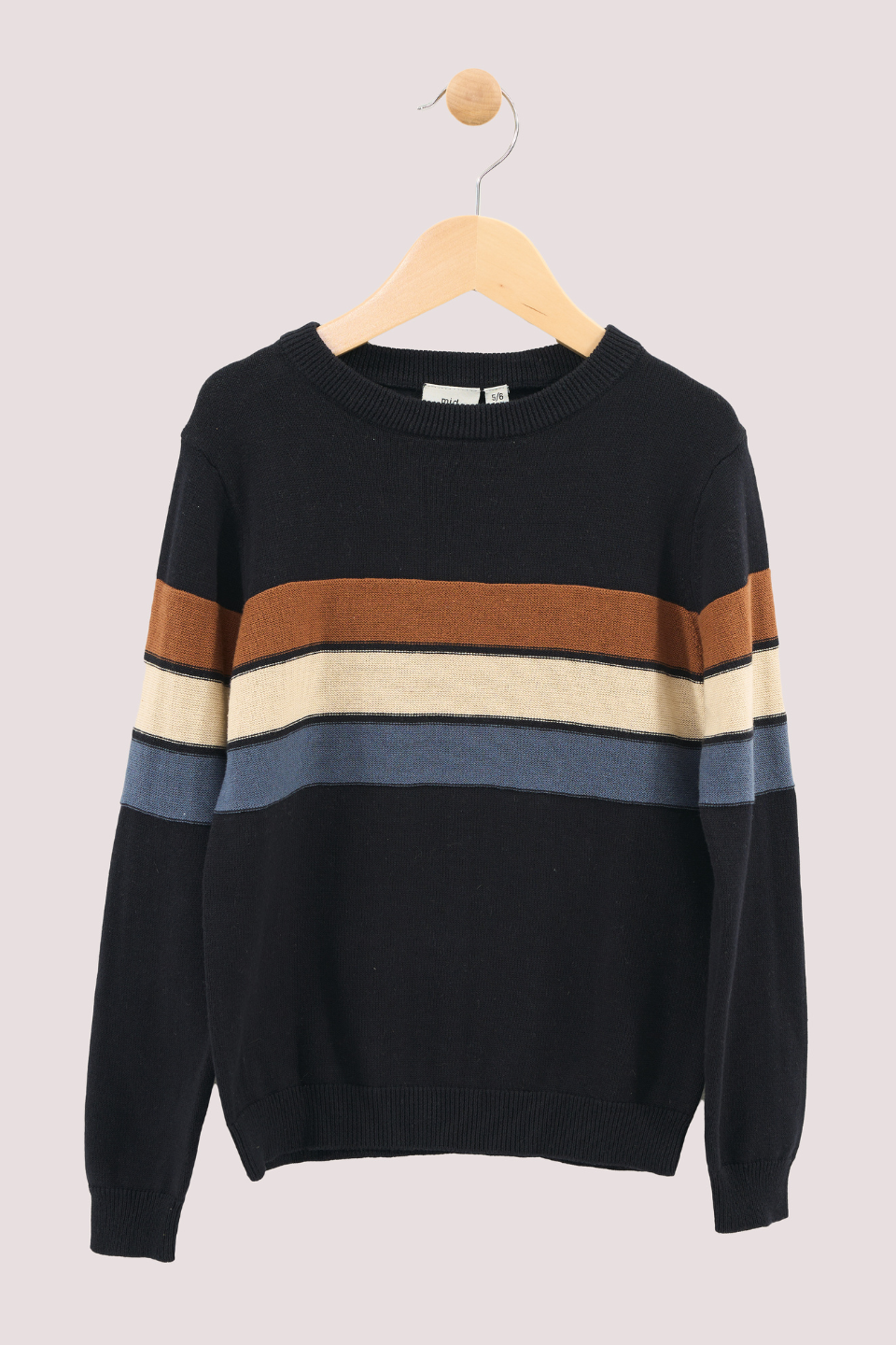 Tri-Colour Stripe Crewneck Sweater