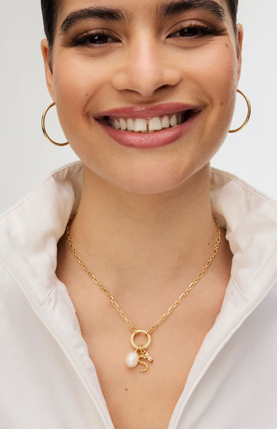 Pavé Circle Hinge Link Charm Holder