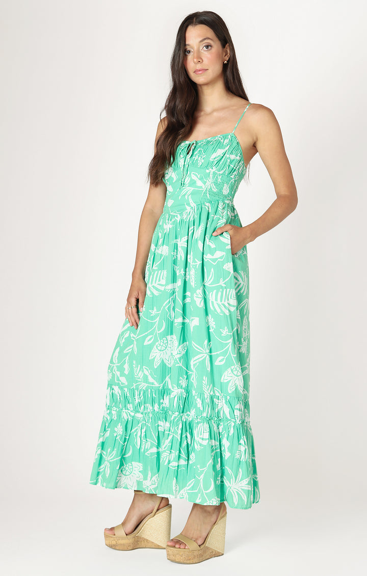 Corset Tiered Maxi Dress