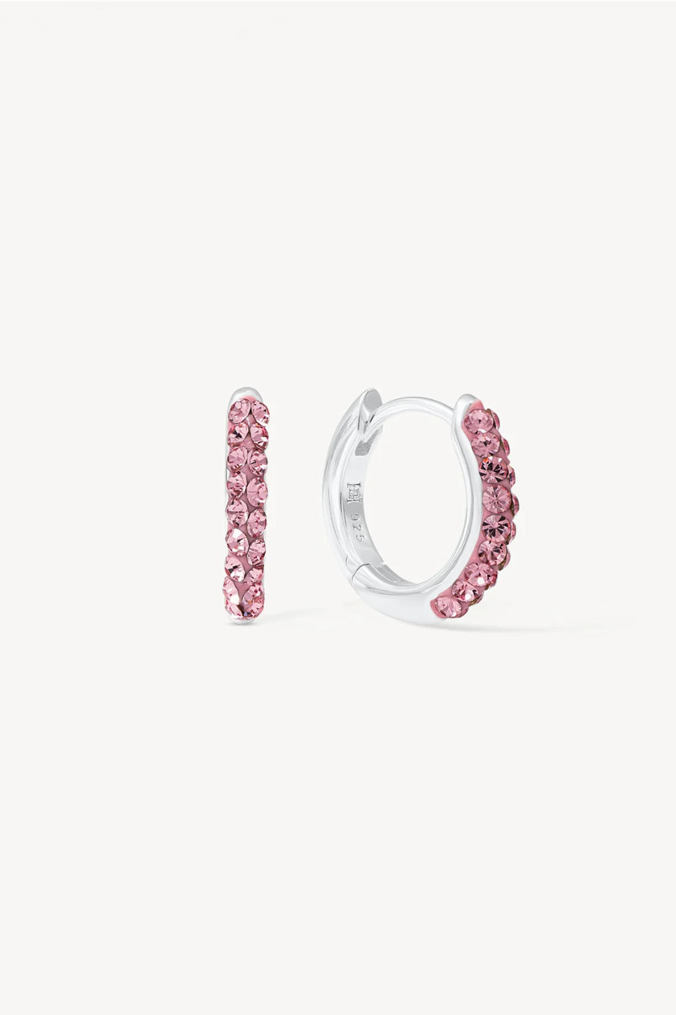 H&amp;B Pink Sparkle Hoop Earrings