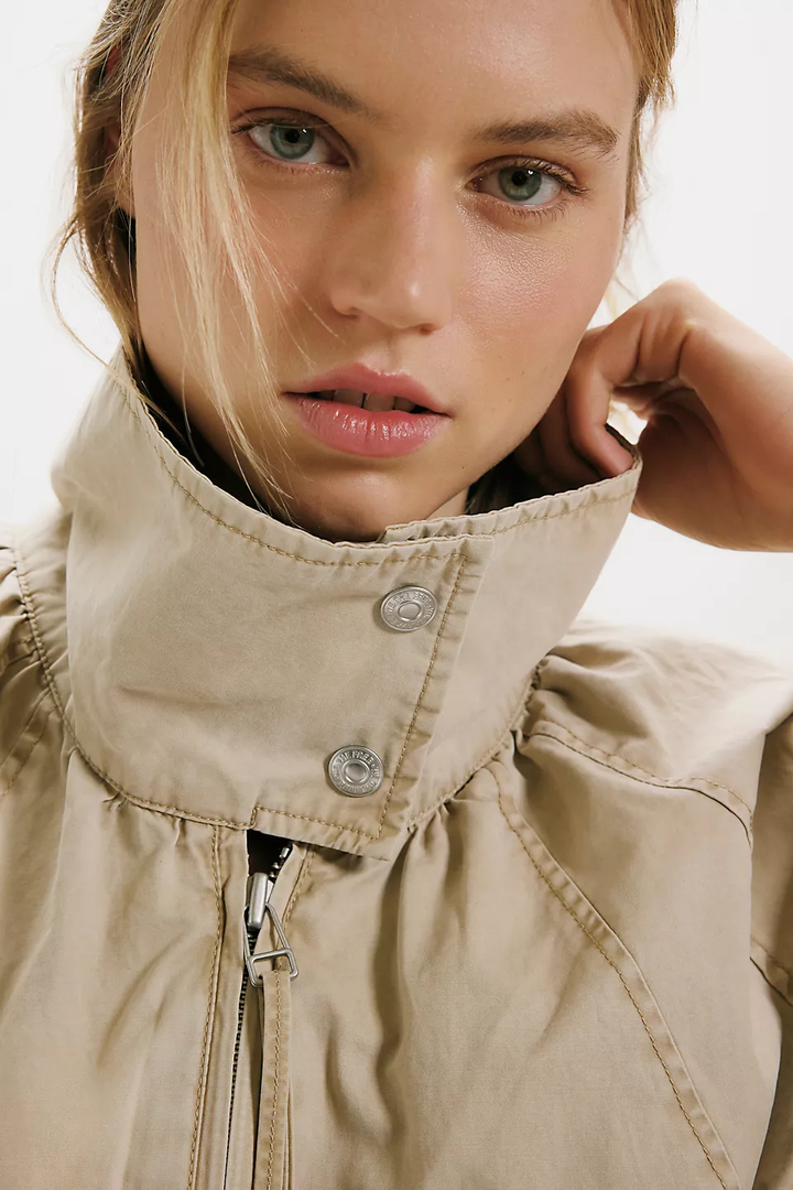 Free People Chelsea Funnel-Neck Jacket FREE PEOPLE