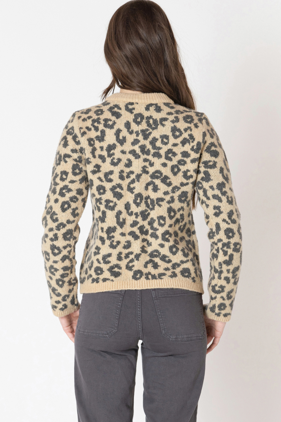 Seraphina Crewneck Patterned Cardigan