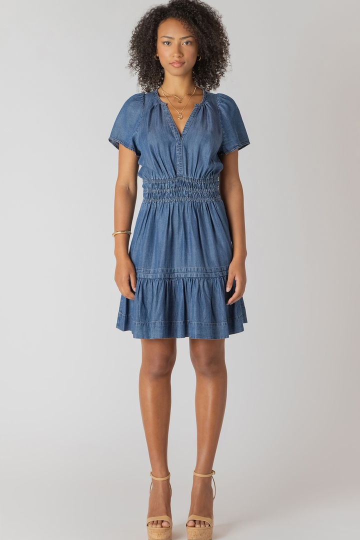 Webster Smocked Waist Tiered Mini Dress - Hot Peppers Clothing
