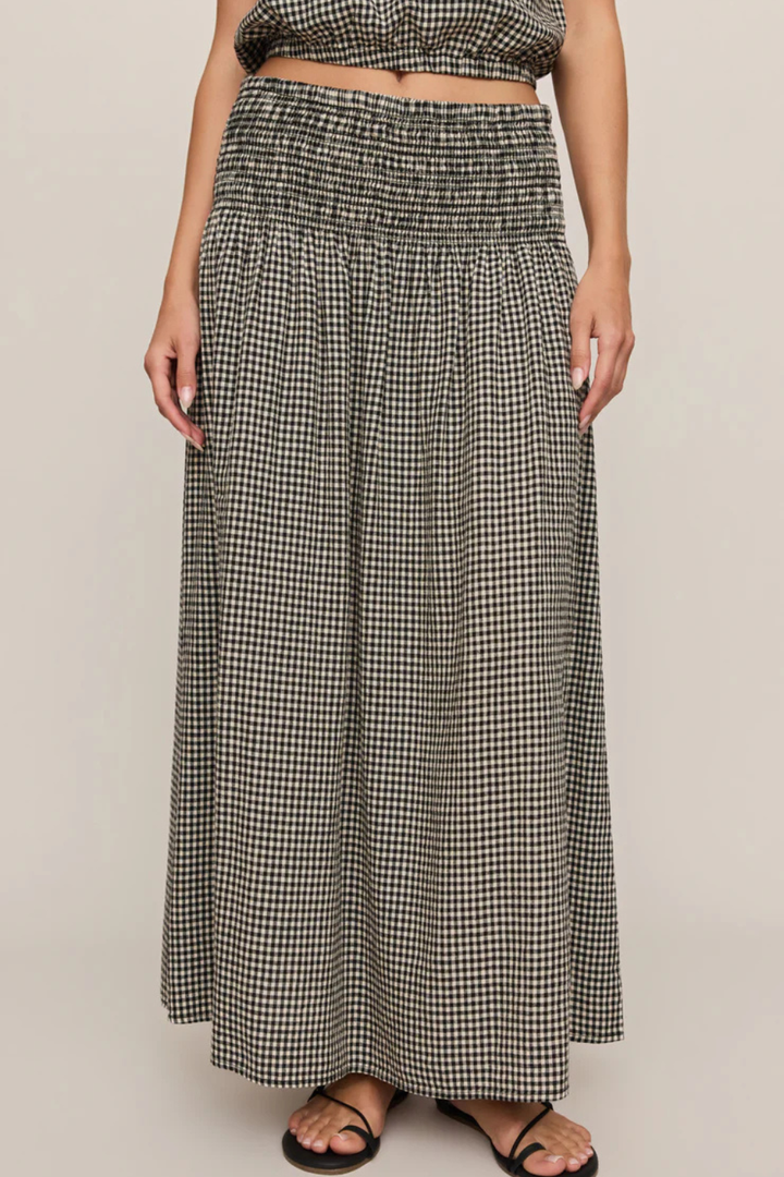 Z Supply Brooke Gingham Linen Maxi Skirt