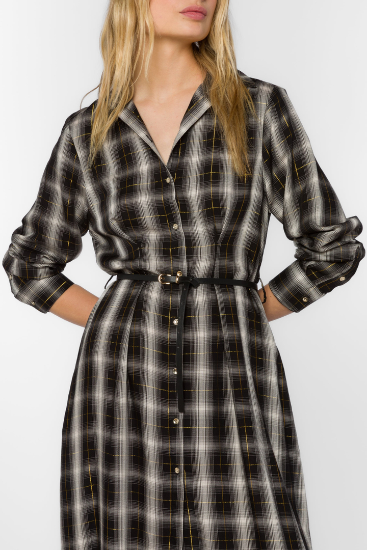 Jericho Black White Plaid Dress