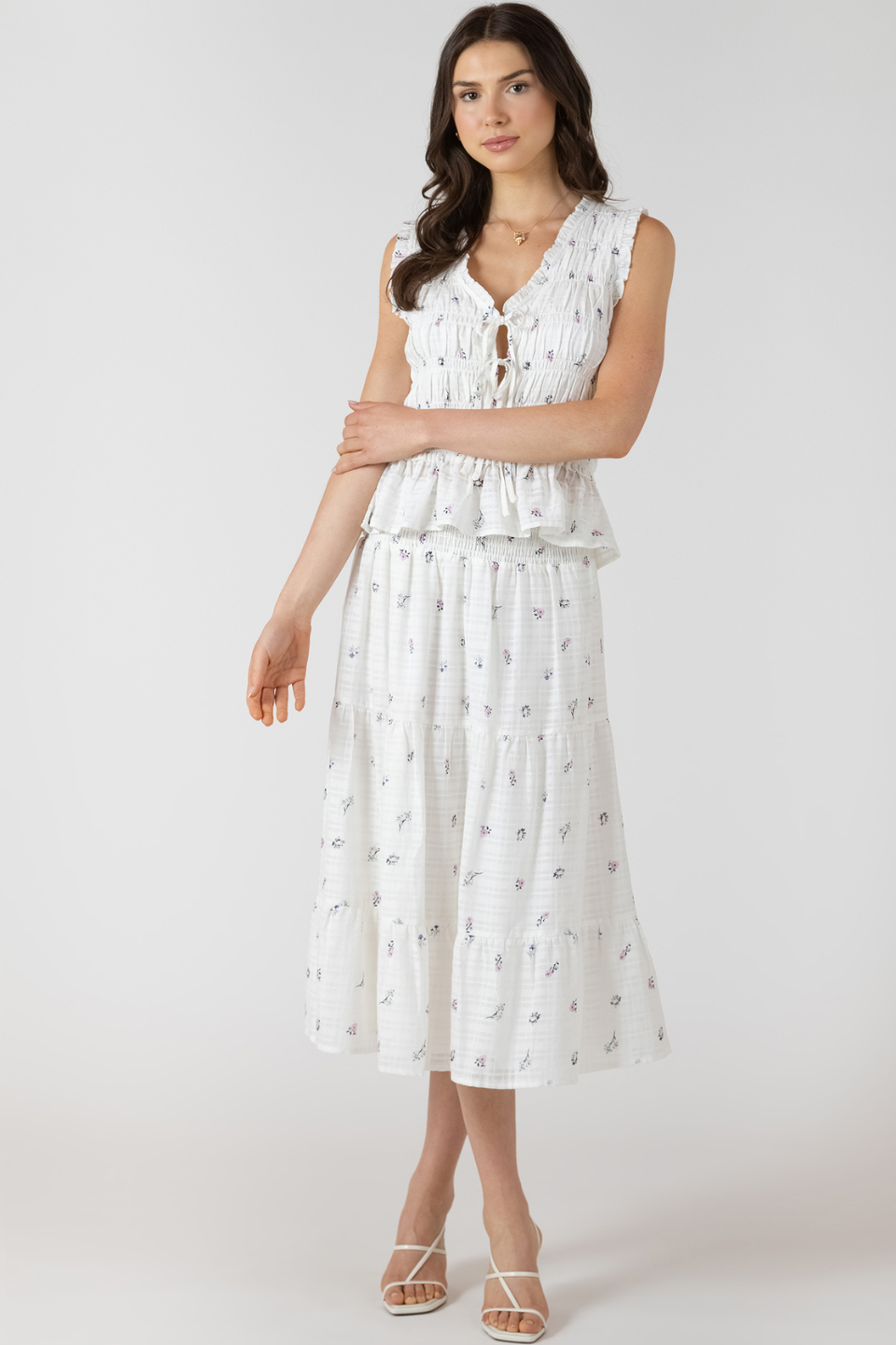 Dex Brooks Smocked Waist Midi Skirt - Hot Peppers Clothing
