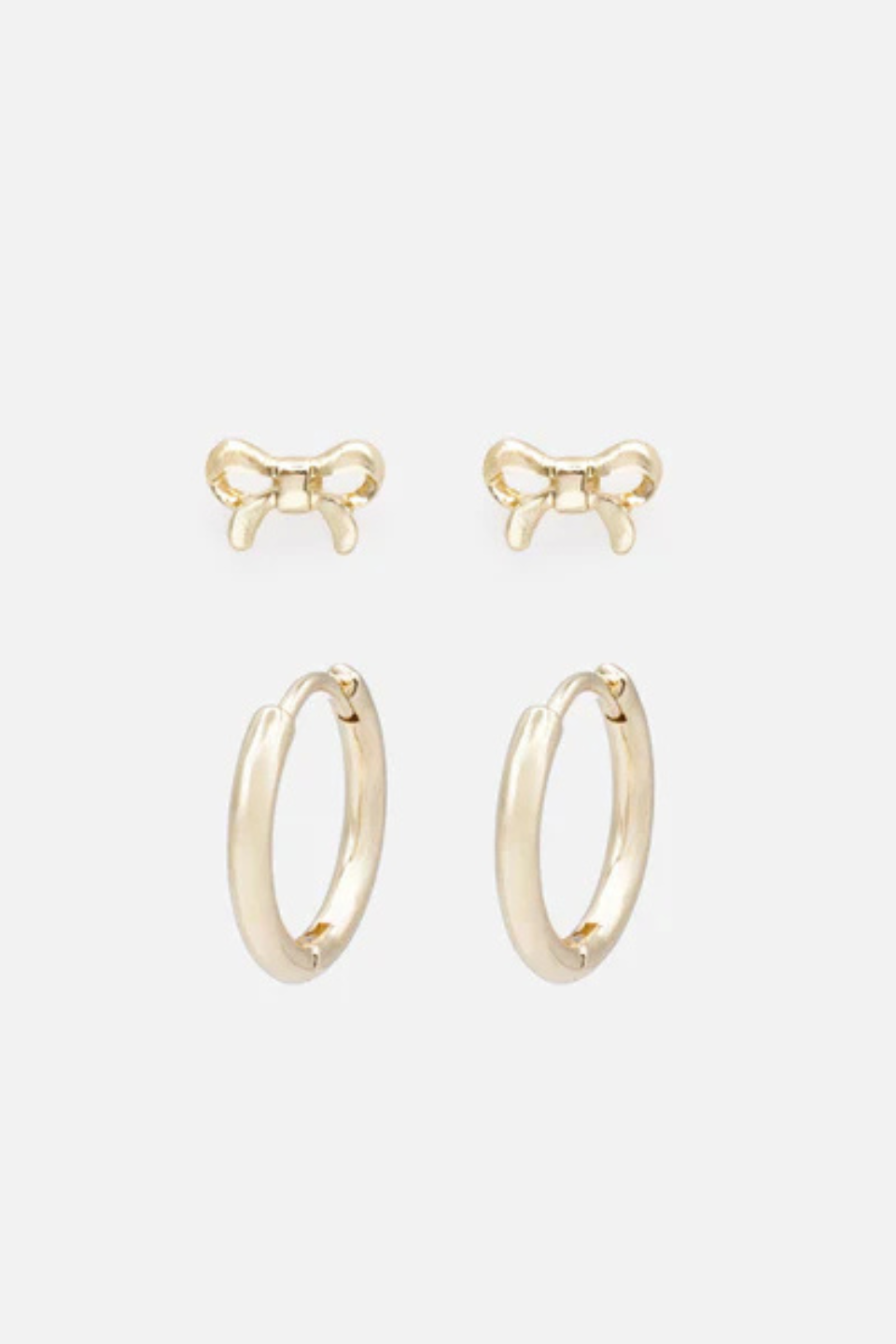 BIZOU Duo of small gold hoop earrings &amp; huggies BIZOU
