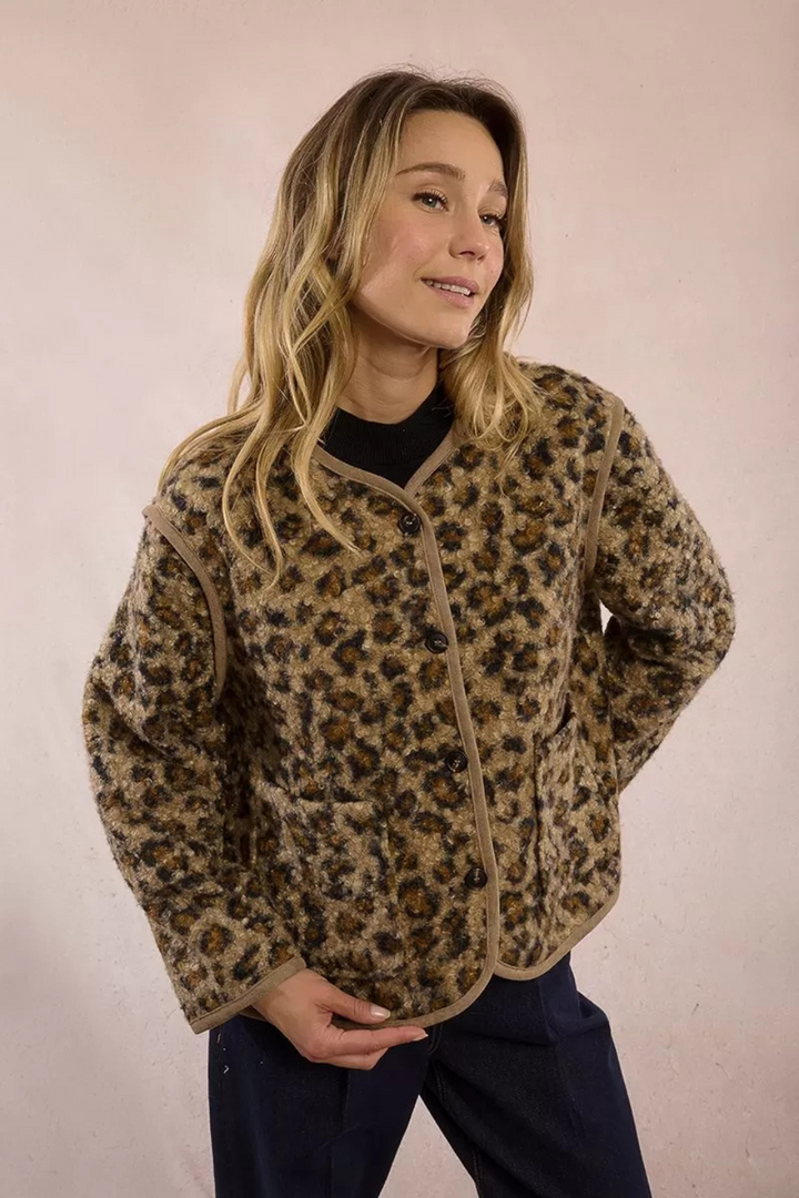 Textured fur-effect jacket