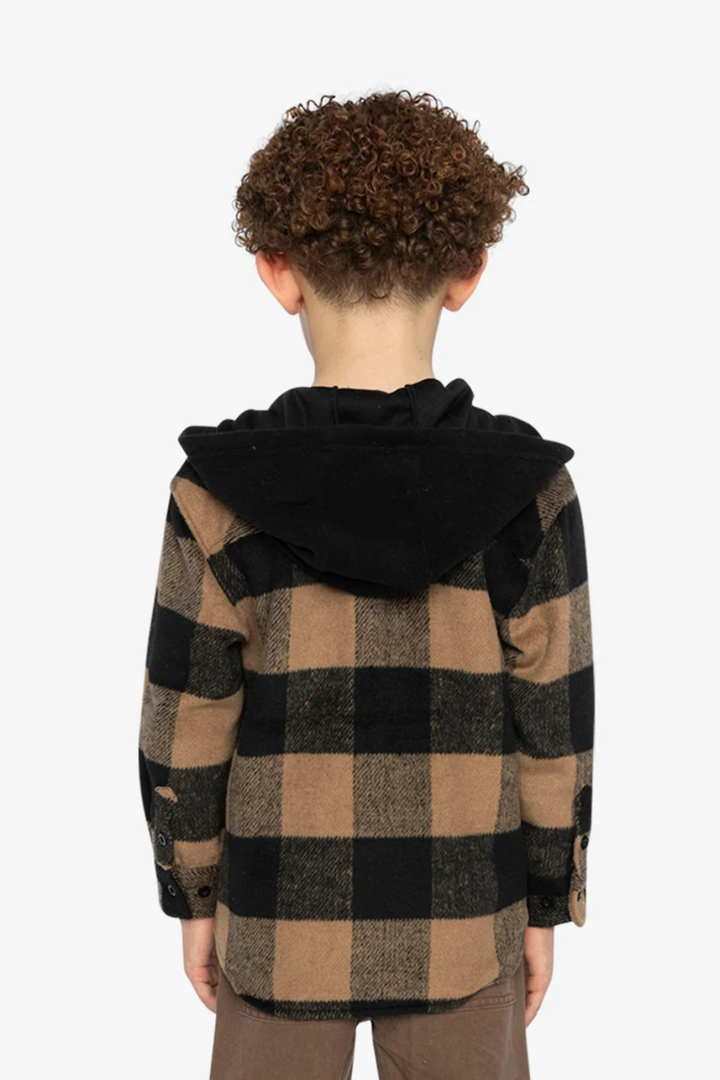 Deux Par Deux Flannel Shirt With Fleece Hood