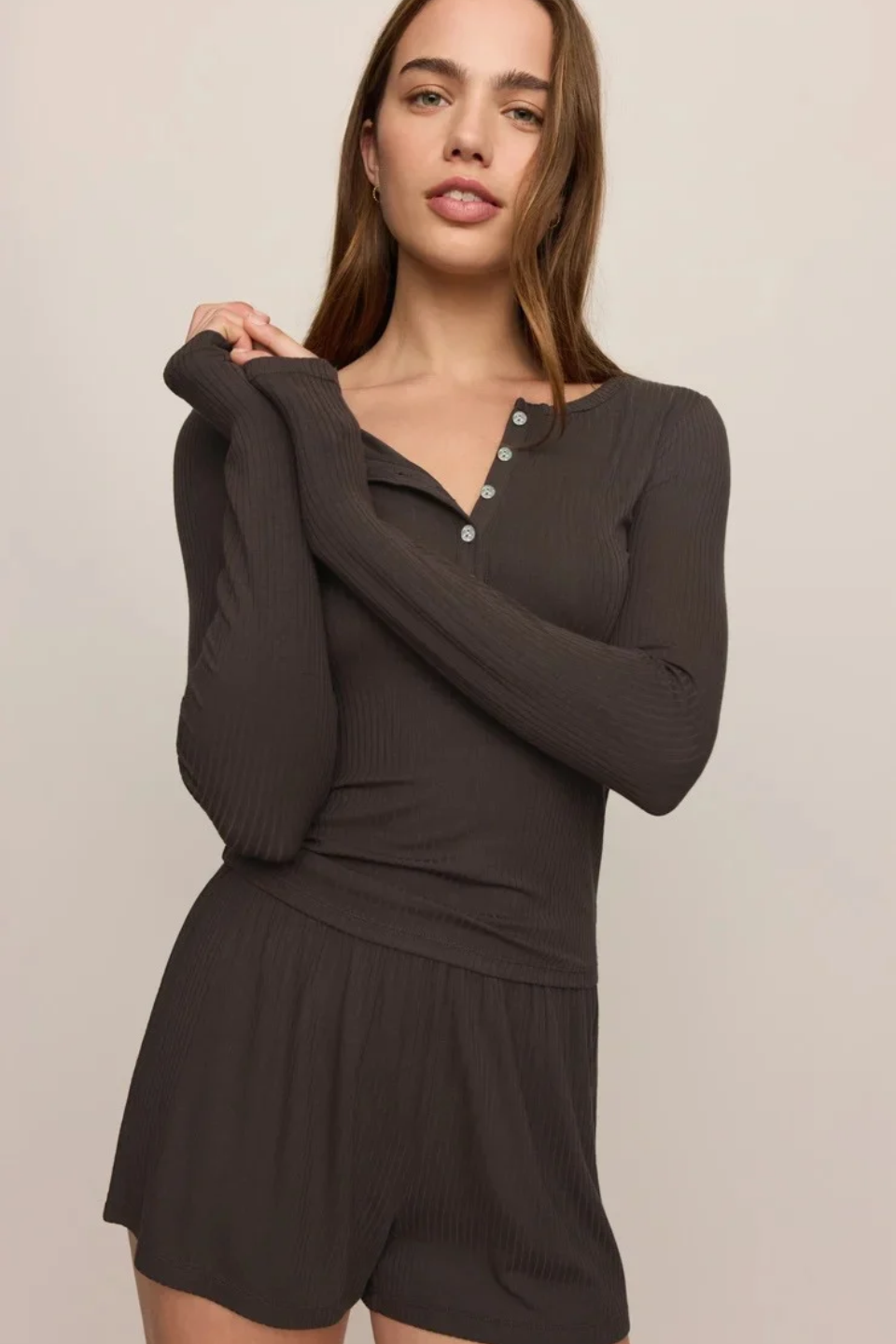 Z Supply Just Right Rib Henley Top