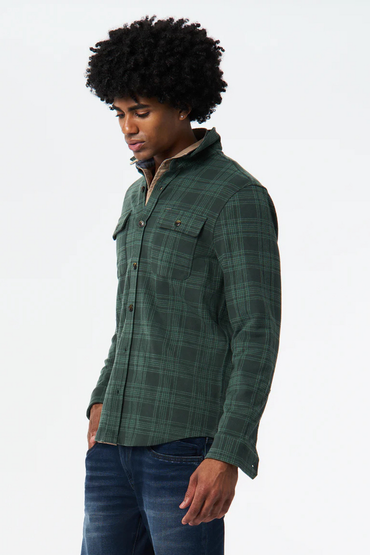 Samme Plaid Blanket Shirt in Fern