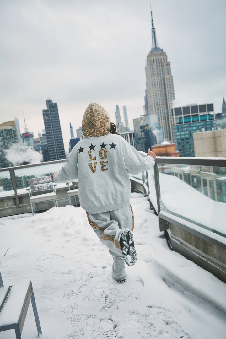 SABBI THE BE HAPPY LEOPARD HOODIE