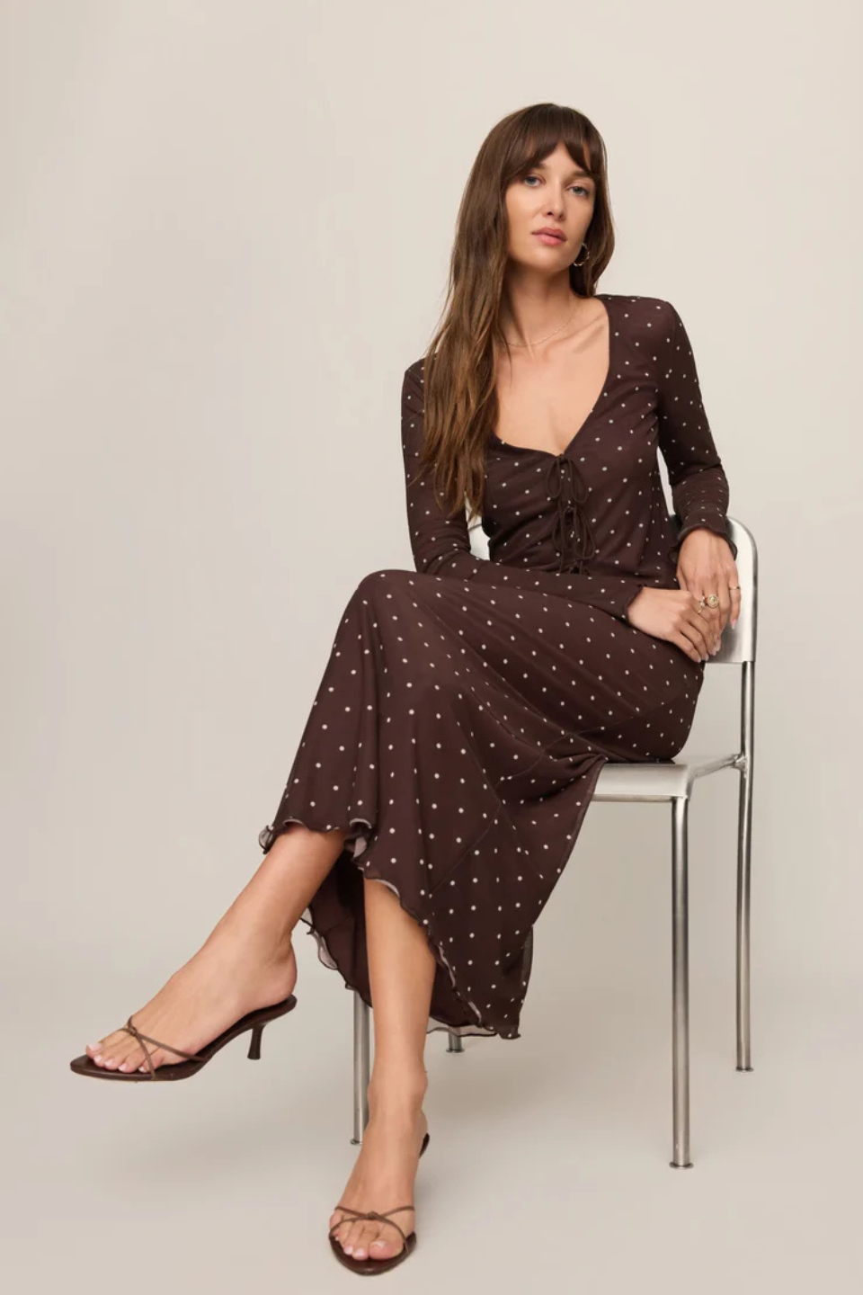 Z Supply Eda Polka Dot Mesh Midi Skirt