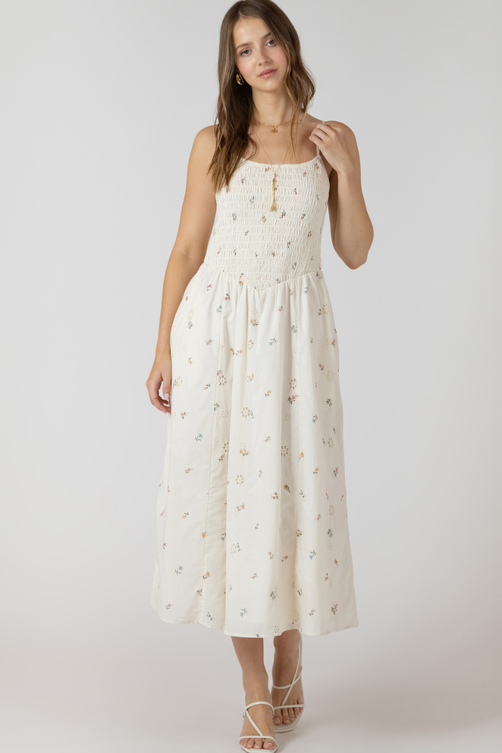 Dex Celia Bloom Smocked Midi Dress - Hot Peppers Clothing