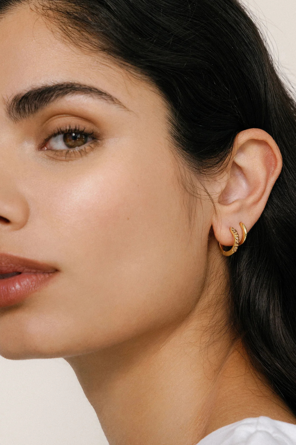 HILLBERG &amp; BERK Espresso Sparkle Hoop Earrings