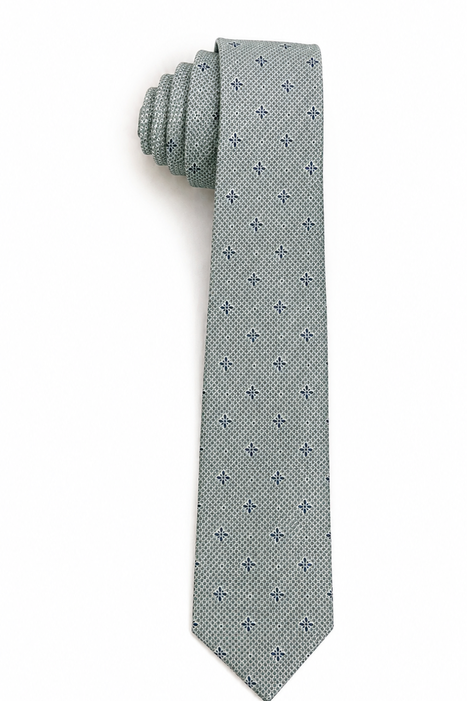 American Exchange Boys Silk Tie – Sage Green Geometric