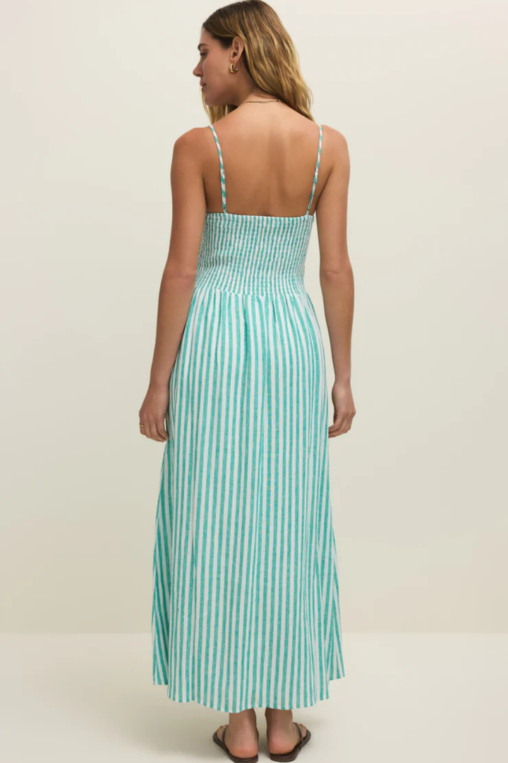Bayside Stripe Linen Maxi Dress - Hot Peppers Clothing