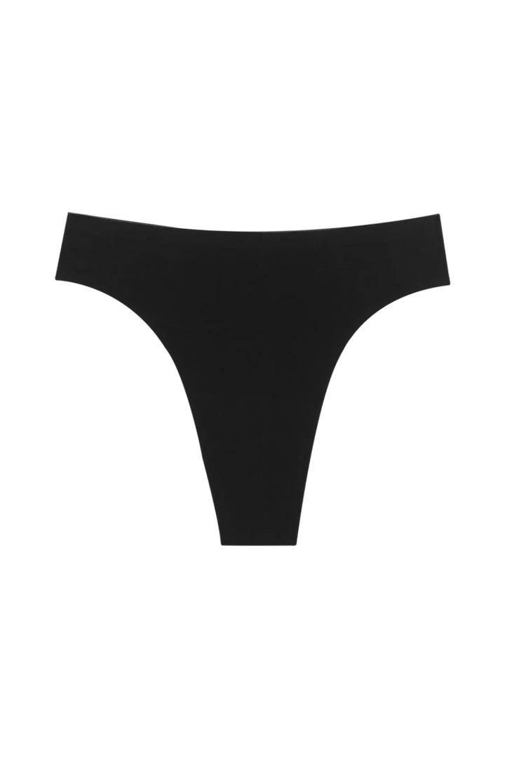 Seamless High Rise Thong in Black | Mineral Undies