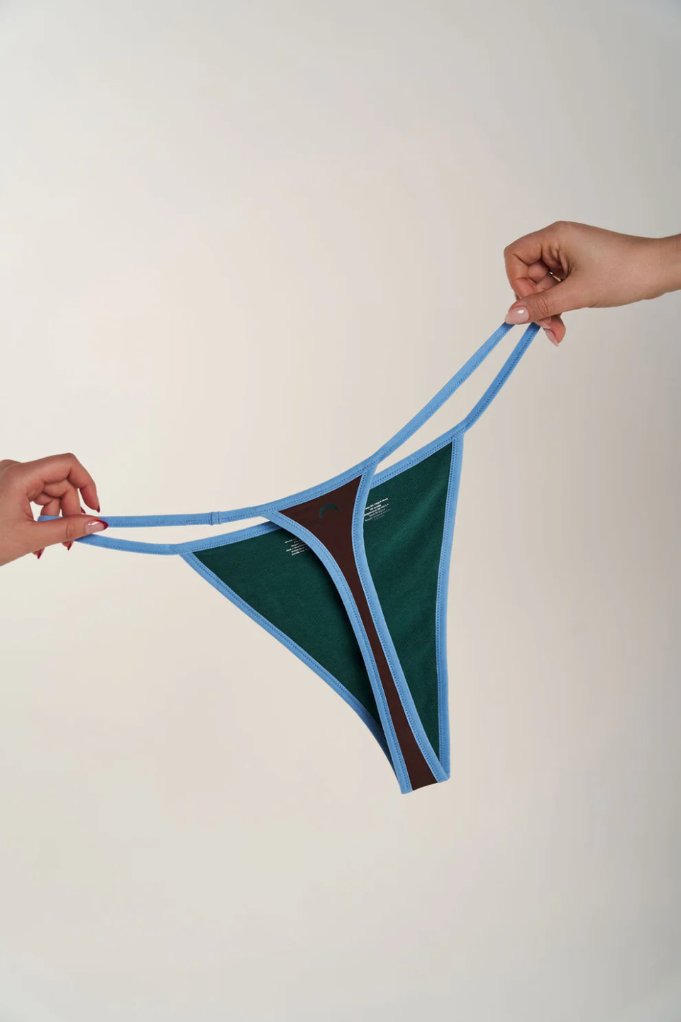 String Thong Brown Sky Blue