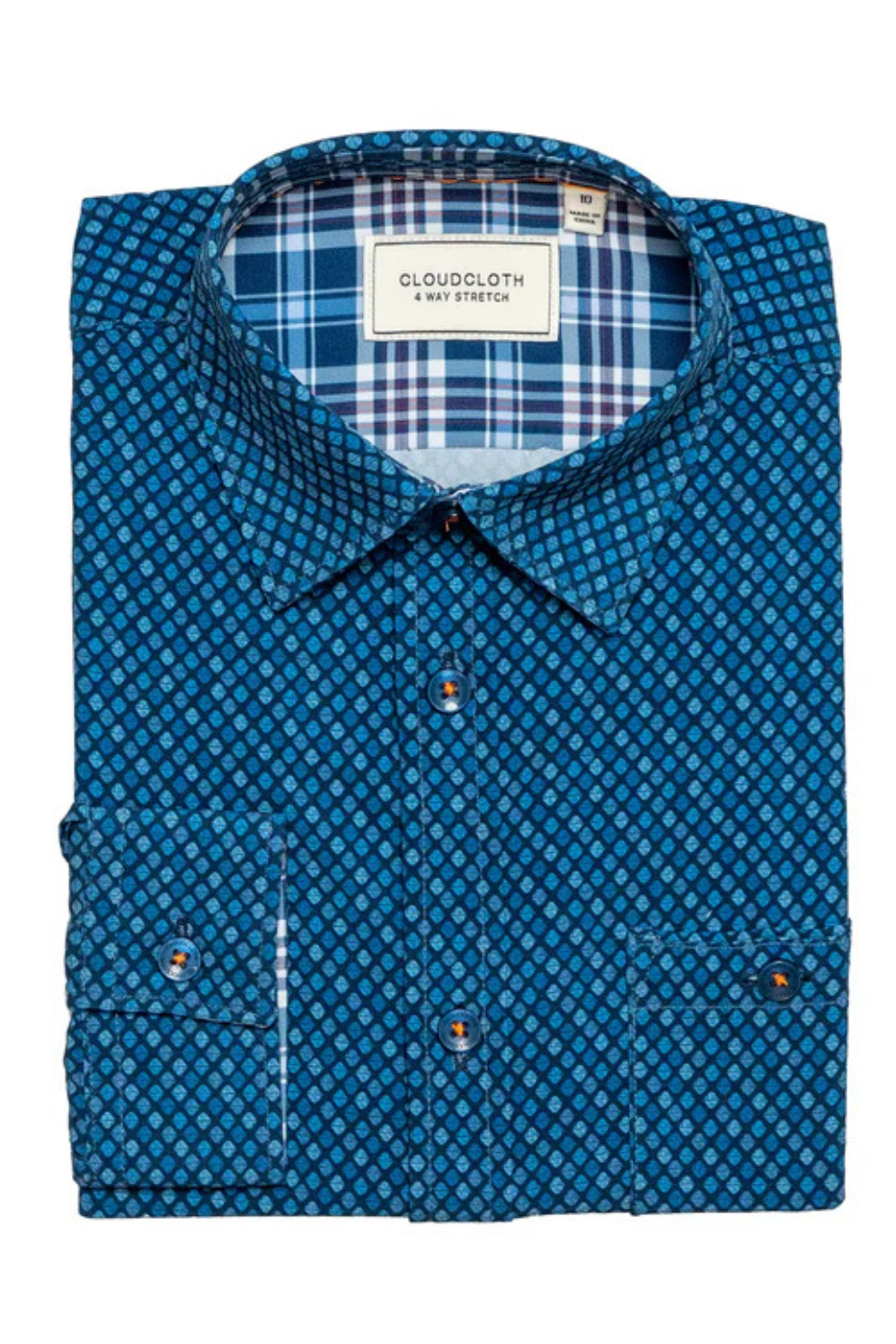 Blue Diamonds Cloud Cloth Dress Shirt - Hot Peppers Clothing