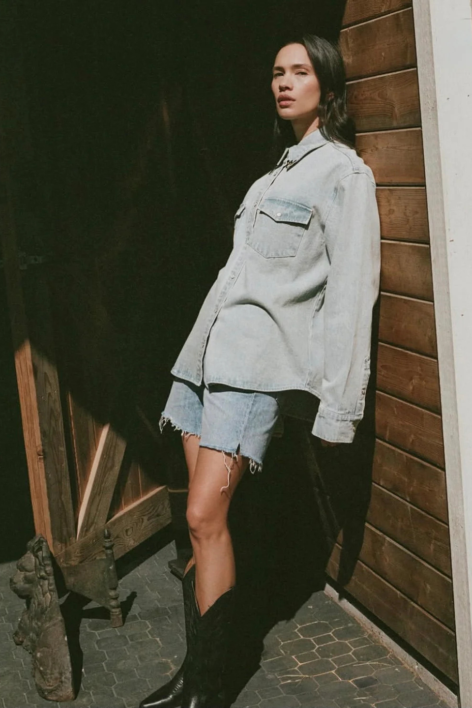 Brunette The Label Jolene Denim Shirt Brunette