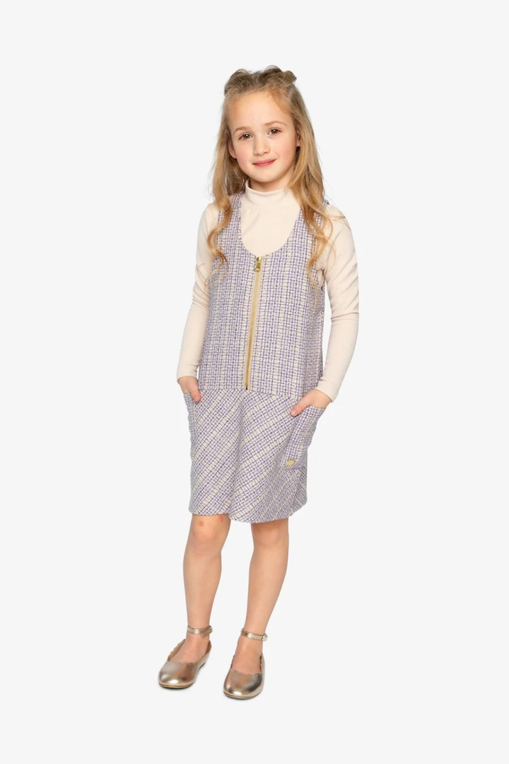 Deux Par Deux Jumper Purple Checkered