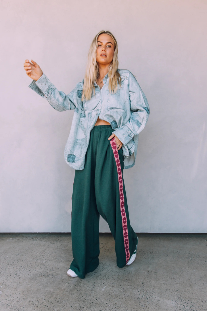 SABBI THE RAVING HEARTS PANTS - GREEN