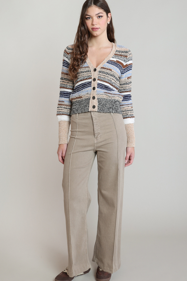 Dex Francy Melange Striped Cardigan