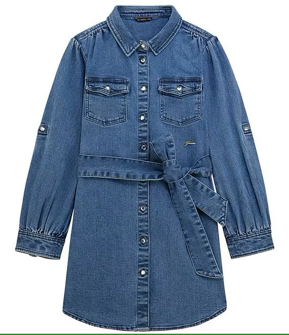 Belted Denim Shirt Dress