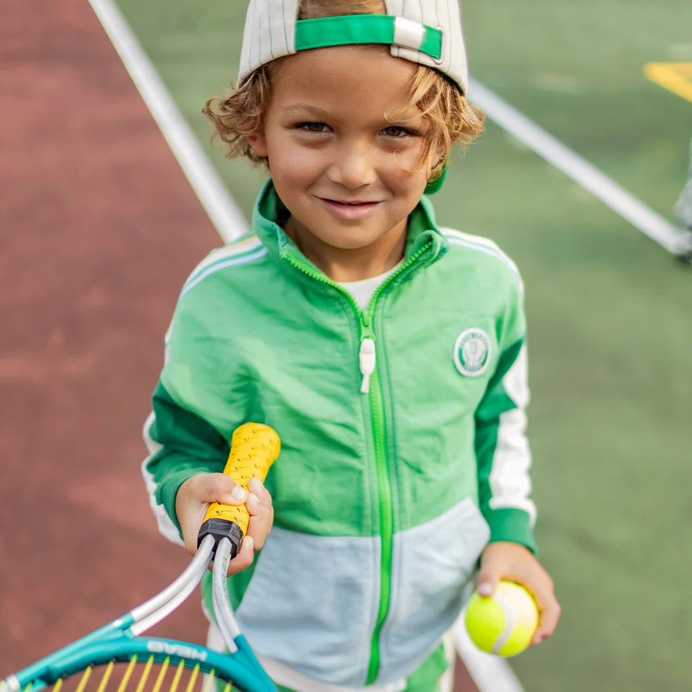 Green quarter zip in french cotton