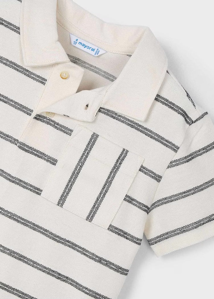 Stripe Polo Shirt With Pocket