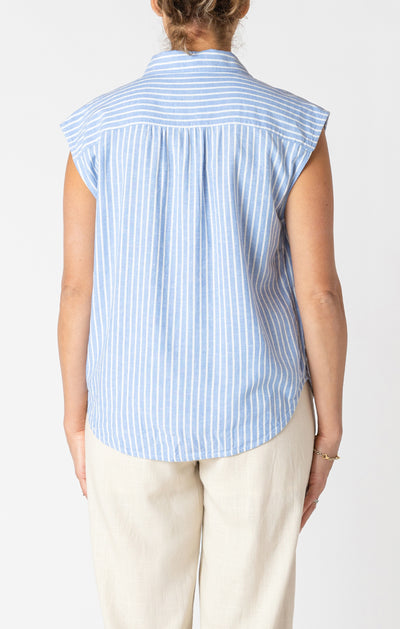 Cap Sleeve Collared Blouse
