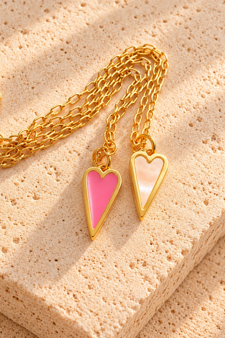 DBL Designs Pink Double-Sided Mini Heart Necklace