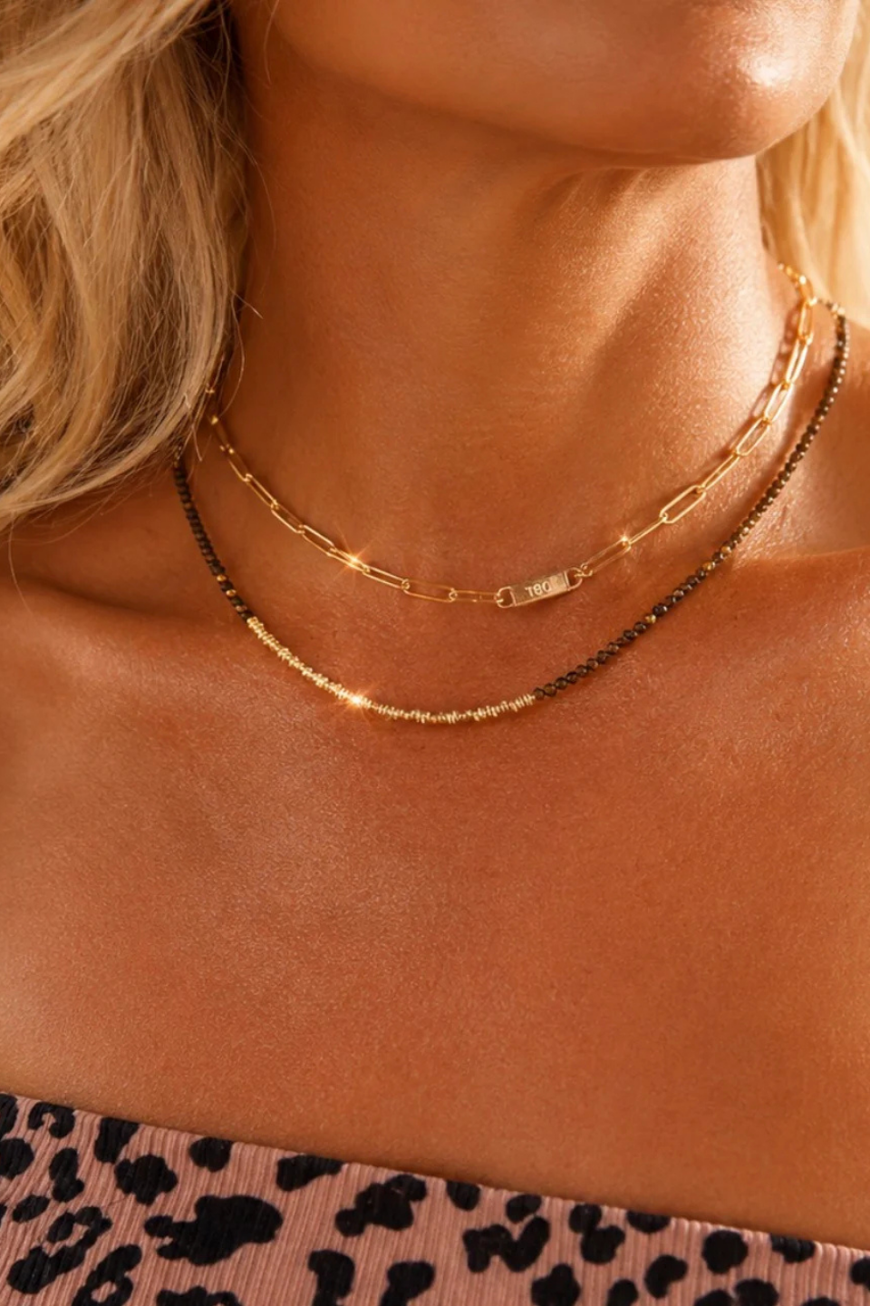 DBL Designs Good Energy Tiger’s Eye Gemstone Layering Necklace