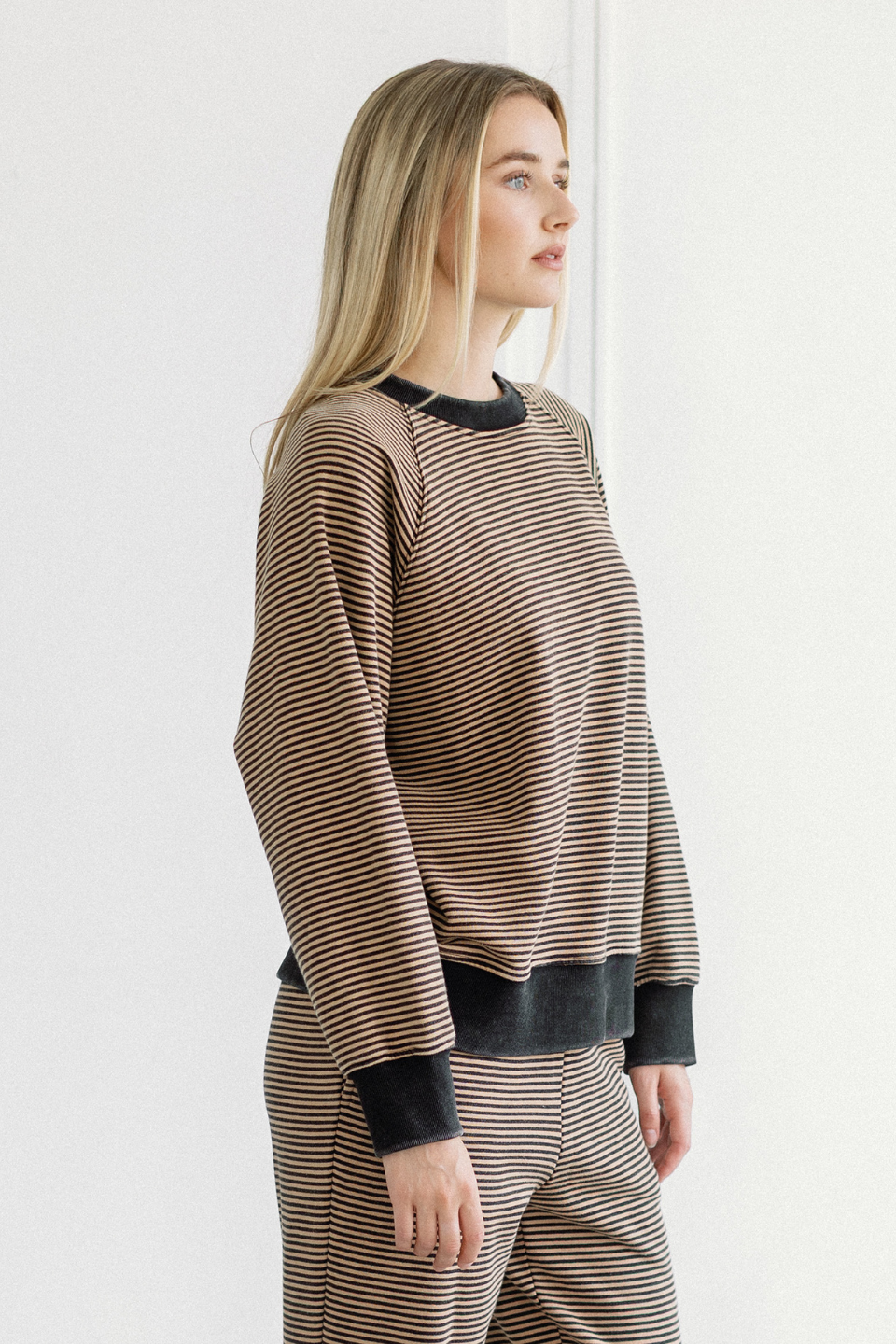 Brunette The Label Mini Stripe Crew