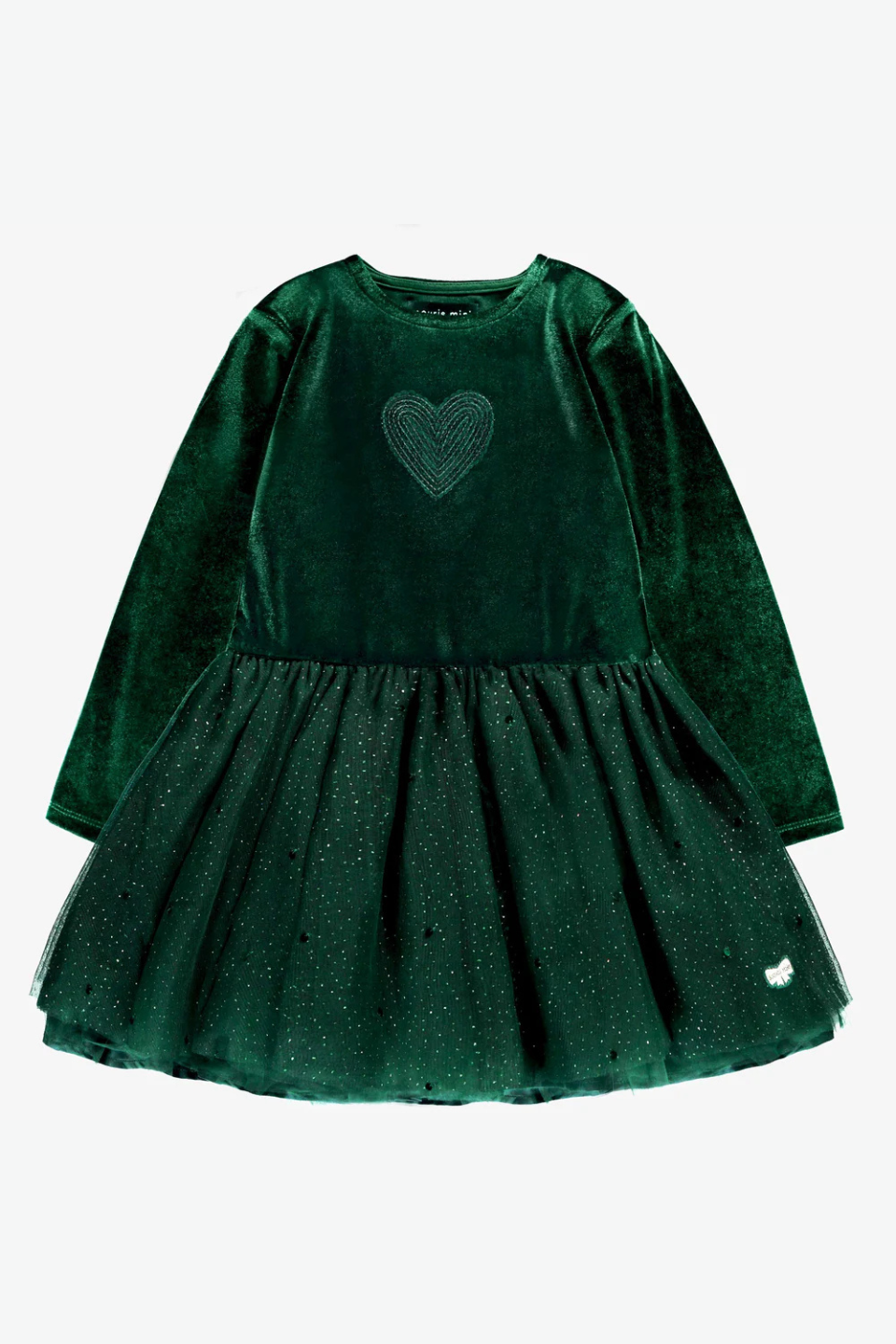 Green dress in velvet and sequin