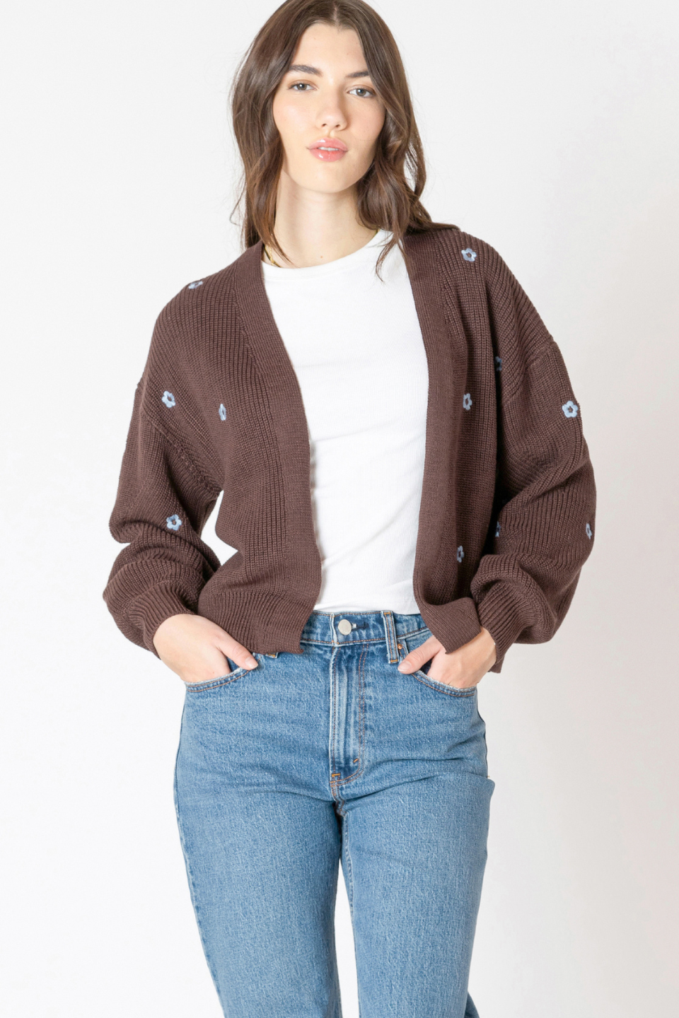Cadence Embroidered Open Cardigan