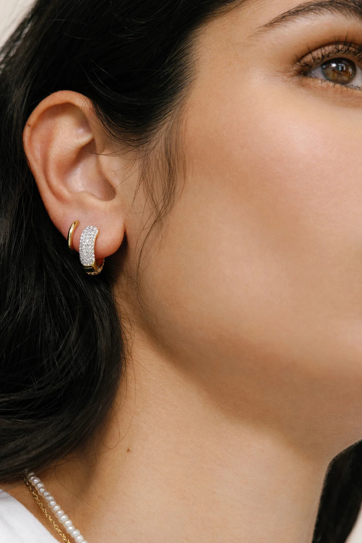 HILLBERG &amp; BERK Small Sparkle Reversible Hoop Earrings
