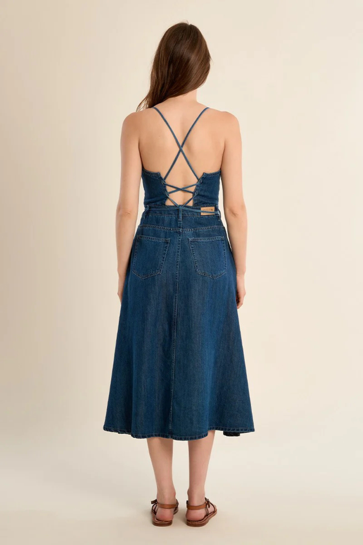 Denim Midi Dress - Hot Peppers Clothing