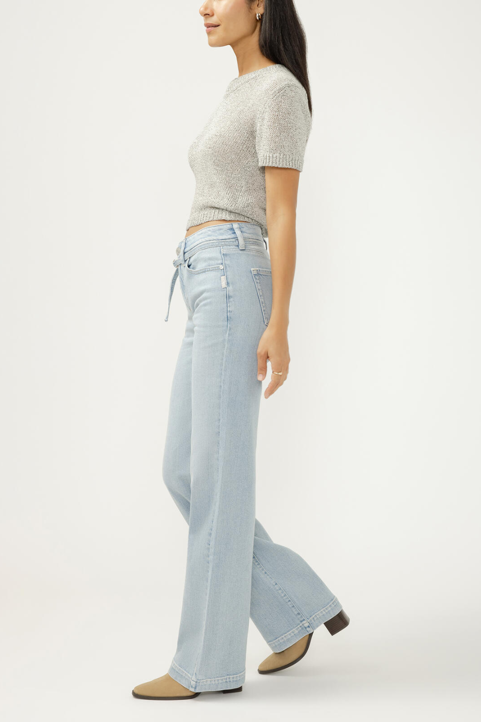SILVER Avery High Rise Trouser Jeans - Hot Peppers Clothing