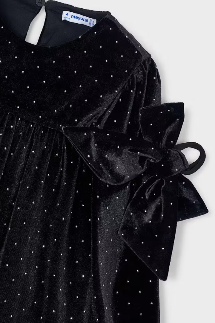 Mayoral Girl Velvet Dress With Scrunchie
