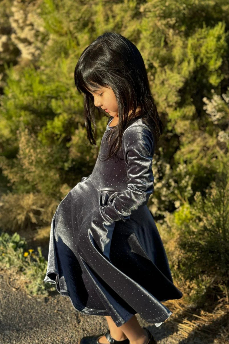 Merilee Dress - Charcoal Sparkle