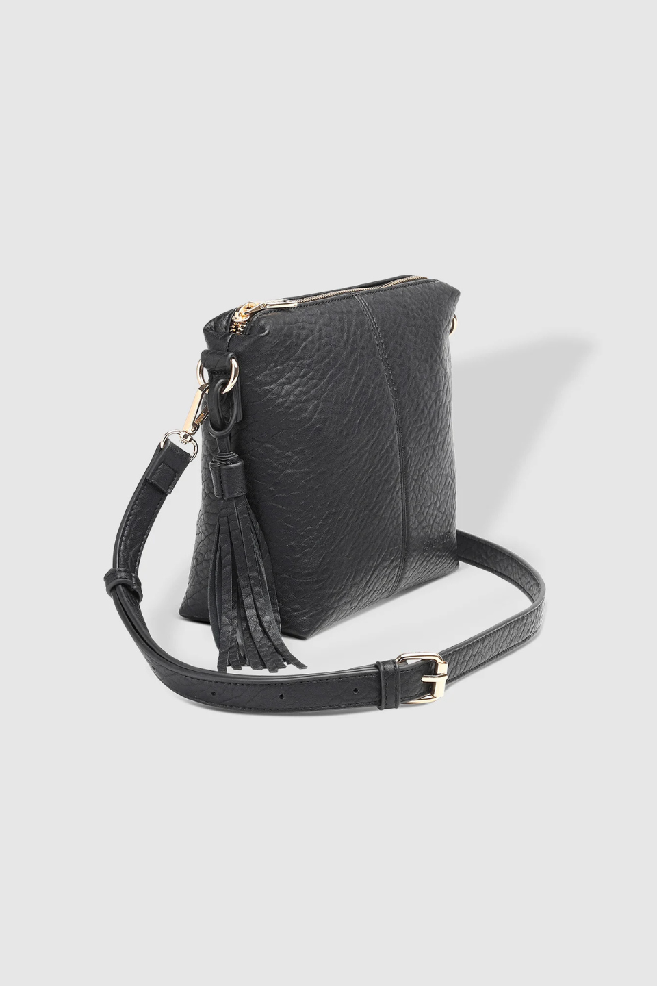 Kasey Textured Crossbody Bag in Black