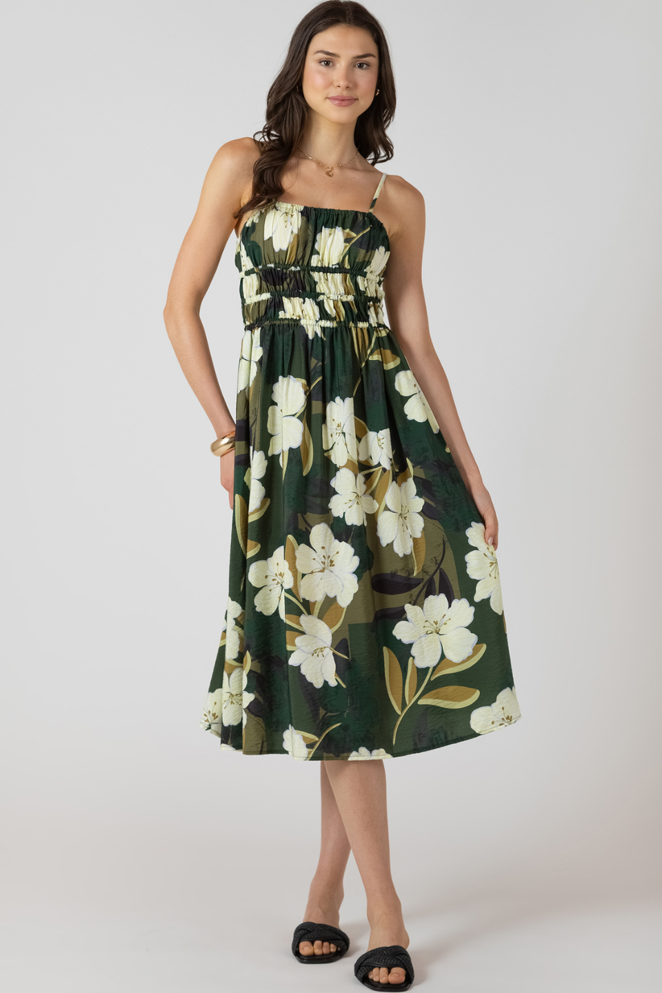 Dex Holland Elastic Waist Midi Dress - Hot Peppers Clothing