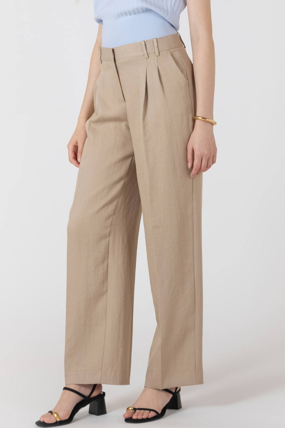 Black Tape Miller Pleat Detail Straight Pant - Hot Peppers Clothing