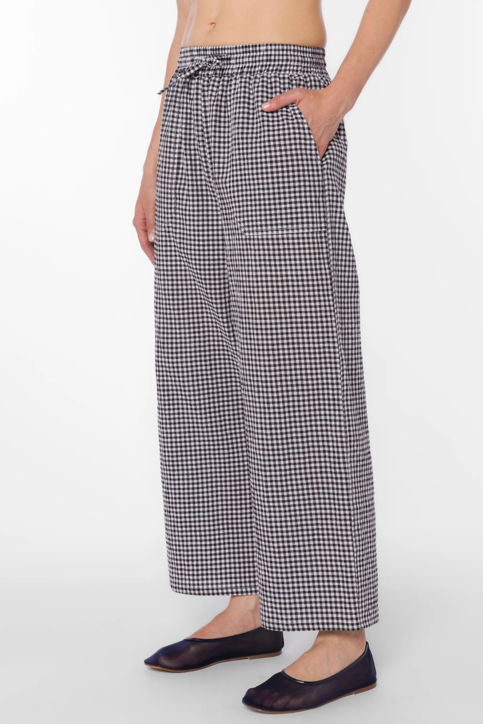 Allie Black Gingham Pants - Hot Peppers Clothing