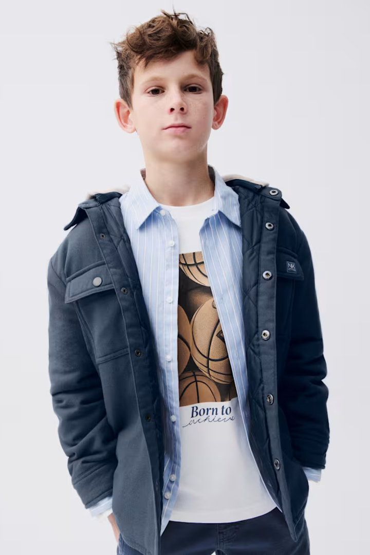 Mayoral Boys Quilted Hooded Overshirt